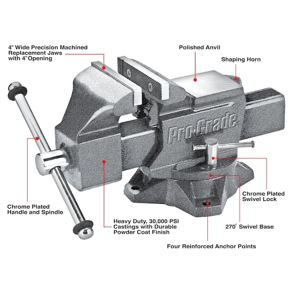 Heavy Duty Swivel Bench Vise,4